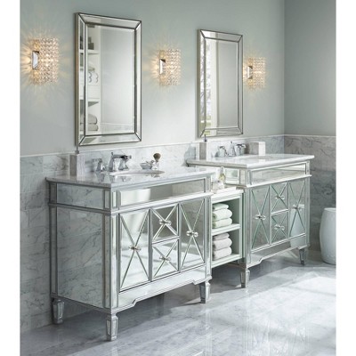 Chrome Cylinder Crystal Wall Sconce, 17" Height