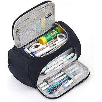 Fmeida Big Capacity Pencil Case High Large Storage Pouch Marker Pen Case Travel Simple Stationery Bag School College Office Organizer