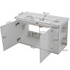 Wall-Mounted Bathroom Vanity With Ceramic Sink,Floating White Bathroom Cabinet With 45 Degrees Free-Handle Design Doors And Open Shelves-Cuddlewood - 4 of 4