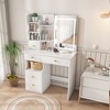 TIRAMISUBEST White LED Vanity Dressing Table w/5 Drawers & Touch Mirror - 3-Color Lights, Movable Makeup Desk for Girls Bedroom - 3 of 4