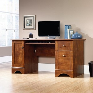 HomeStock All Purpose Computer Desk Brown 59.45"D x 23.47"W x 29.02"H with Keyboard Tray & File Drawer - 1 of 4