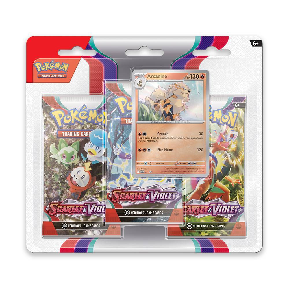 Pokemon Trading Card Game: Scarlet & Violet 3 Pack Blister Arcanine