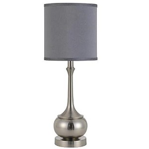 Cal Lighting 100W Tapron Metal Accent Lamp - Brushed Steel - 1 of 2