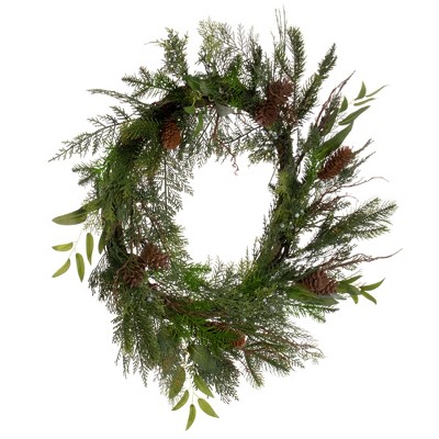 Winter Cedar Pine Cone 24" Artificial Christmas Wreath