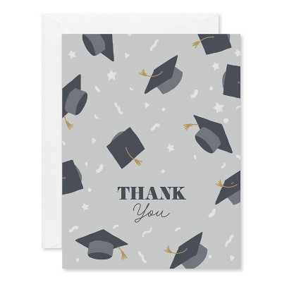24ct Graduation Thank you Card Pack, Tossed Caps
