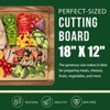18x12 Inch Wooden Cutting Boards for Kitchen, Countertop Acacia Wood Cutting Board - 2 of 4