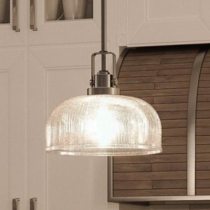 Urban Ambiance Luxury Luxe Industrial Pendant,  9-1/4"H x 10-1/2"W,  Aged Nickel Finish, UHP2051 - 1 of 4