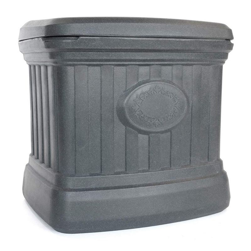 FCMP 26 Gallon Ice Melt Outdoor Storage Bin Container for Sand, Salt, Gardening Supplies, Animal Bird, Bird Seed, and More, Gray, 1 of 7