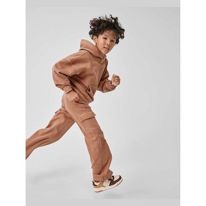 The Children's Place Girls Active Garment Dyed Premium Fleece Wide Leg Cargo Lounge Pants - 1 of 4