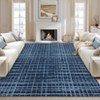 Modern Striped Area Rug Washable Rug Stain Resistant Foldable Indoor Carpet with Non-Slip Backing Low Pile Floor Cover for Living Room Bedroom - 2 of 4