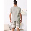 cheibear Men's Sleepwear Short Sleeve T-Shirt with Shorts Plaid Couple Pajama Sets - 4 of 4