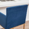 SEYNAR Mid Century Modern Velvet Accent Armrest 27-inch Tall Bar Stool Set of 2 with Metal Frame - 4 of 4