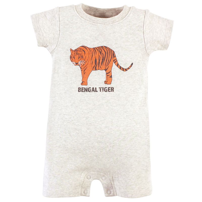 Touched by Nature Unisex Baby Organic Cotton Rompers, Endangered Tiger, 5 of 6