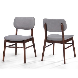 QingMoon Mid Century Dining Chairs Set of 2, Kitchen Accent Chairs, Wooden Chair with Upholstered Backrest and Seat for Living Room - 1 of 4