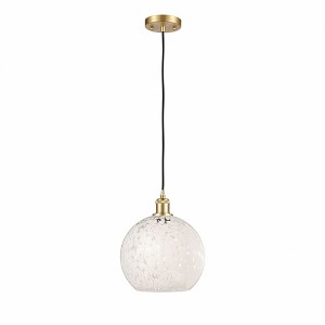 White Mouchette - 1 Light Cord Hung Mini Pendant In Modern Style-11.75 Inches Tall and 10 Inches Wide - 1 of 1