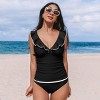 Women's Contrasting Trim Tankini Sets Swimsuit - Cupshe - 2 of 4