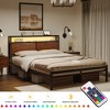 Hausource Modern LED Bed Frame with Headboard-Wood Grain - 3 of 4