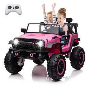 24V 2 Seater Ride On Car, Electric Truck for Big Kids Ages 3-8, Ride On Toy with 5.5MPH Max Speed, Remote Control, Accelerator Pedal, Treaded Tires - 1 of 4
