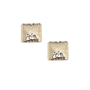 SOHI Women's Dented Minimal Square Stud Earrings - 1 of 4