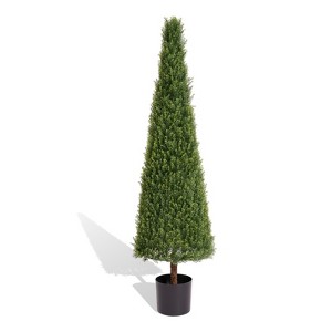 NicBex 59" Artificial Boxwood Topiary Tree Potted Decor for Indoor/Outdoor, 1pc/2pc Classic Greenery with Sturdy Base, Low Maintenance - 1 of 4