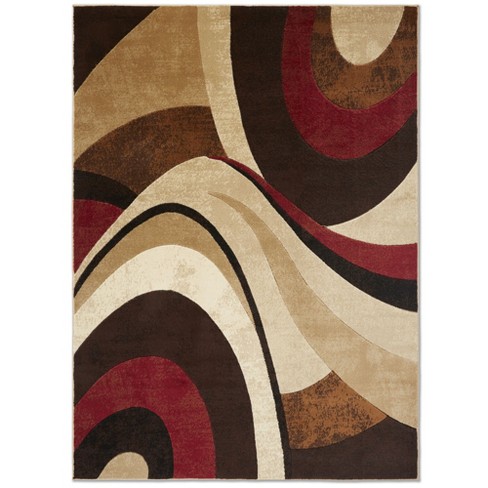 Home Dynamix Slade Contemporary Abstract Area Rug Brown red 5 2