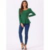 INSPIRE CHIC Women's Long Sleeve Scoop Neck Casual Peplum Shirt - 3 of 4