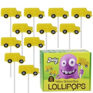 Zeesy School Bus Lollipops – 12 Pack Individually Wrapped Candy for Classroom & School Events - 1 of 4