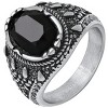 Steeltime Men's stainless steel and simulated diamond ring. Color Options: Silver, Gold. Size Option: 9-12 - 2 of 4