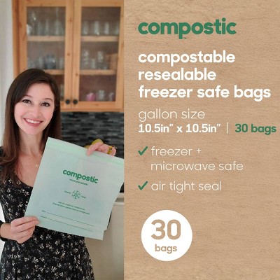Compostic 100% Compostable Freezer Gallon Bags - 30ct