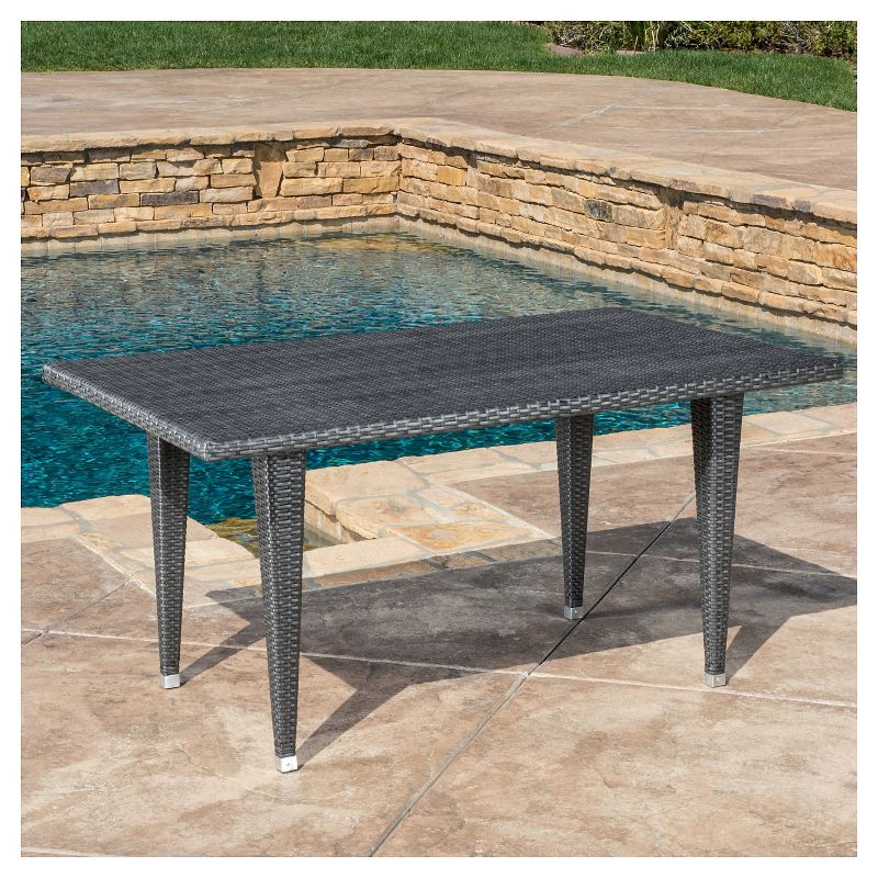 Dominica Rectangle Wicker Table - Gray - Christopher Knight Home, 3 of 7
