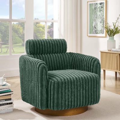 TiramisuBest Gray Luxe Velvet Swivel Chair