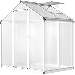 Sturdy Greenhouse, 6.25'x8' Shatterproof Polycarbonate with Large 24"x23" Roof Vent, Easy Setup - 1 of 4