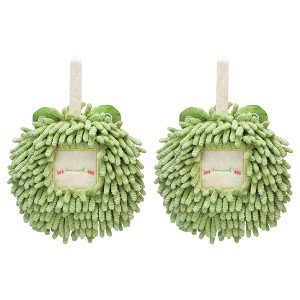 REGALWOVEN Cute Soft Absorbent Quick Drying Chenille Hanging Hand Towel 2 Pcs - 1 of 4
