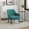 Modern Accent Chairs Linen Armchair, Accent Chairs Modern With Armrest, Accent Chairs Bedroom, Accent Chairs Comfort-Cuddlewood - 2 of 4