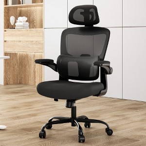 Okak Ergonomic Office Chair with Flip-Up Armrest, Desk Chair with Adjustable Lumbar Support, Computer Chair for Home, Office - 1 of 4