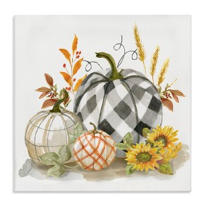 Stupell Industries Fall Patchwork Patterned Pumpkins, 17" x 17" - 1 of 4