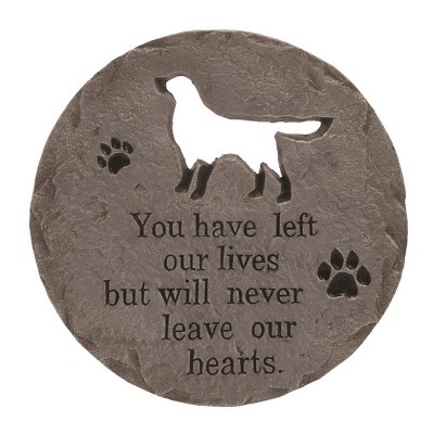 Transpac Stone 12 in. Gray Spring Dog Cutout Stepping Stone