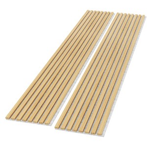 2 Pack Acoustic Solid Wood Wall Panels, 94.49” x 12.6” Soundproof Wall Panels, Wood Slat Wall Panels for Wall Decor - 1 of 4