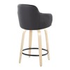 24" Contemporary Fixed-Height Counter Stool with Swivel in Wood and Faux Leather with Round Footrest - Set of 2 - 4 of 4