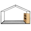 TIRAMISUBEST Twin/Full Size Metal Bed House Bed Frame with Storage Shelves and LED Lights, Metal House Floor Bed Montessori Bed with Roof Design - 4 of 4