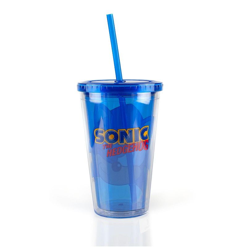 Just Funky Sonic Collectibles | Sonic The Hedgehog Wink Blue Plastic Carnival Cup | 16oz, 3 of 7