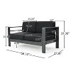 Christopher Knight Home Cape Coral Outdoor Loveseat - Aluminum Gray/Dark Gray - 3 of 4