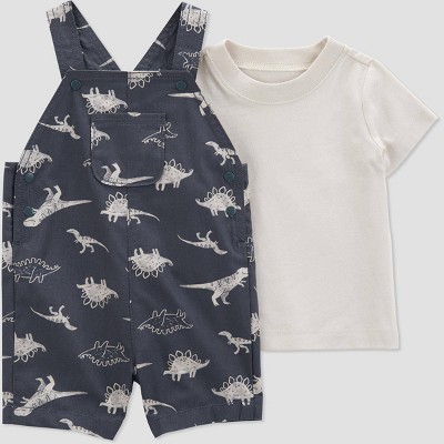 Image of Carter's Just One You® Baby Boys' Dino Top & Bottom Set - Gray/Cream 3M