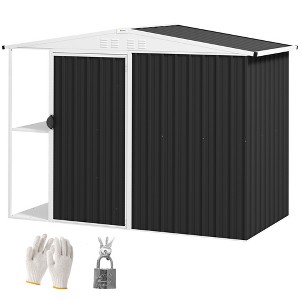 8 x 4ft Outdoor Garden Shed, Metal Shed with Air Vents and Lock for Backyard, Garden, Patio - 1 of 4