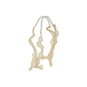 Unique Bargains Bow & Faux Pearl Ribbon Curtain Tieback 2 Pcs - 1 of 4