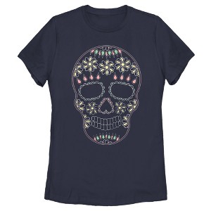 Women's Lost Gods Halloween Sugar Skull T-Shirt - 1 of 4