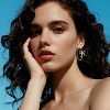 Bow Hoop Earrings for Women Gold/Silver Bow Statement Tassel Rhinestone Earrings Jewelry Gifts - 2 of 4