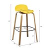 Costway Set of 2 Counter Height Bar Stools w/Footrest&Solid Metal Legs Yellow\Green - 3 of 4
