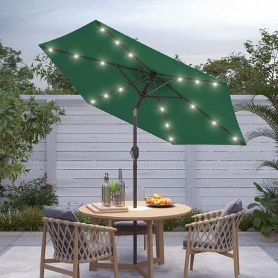 Sonkuki 7.5 ft Outdoor LED Solar Lighted Patio Market Umbrella w/ Push Button Tilt