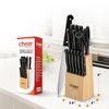 Cheer Collection 13-Piece Stainless Steel Kitchen Knife Set with Wooden Block, Shears, and Sharpener - image 2 of 3